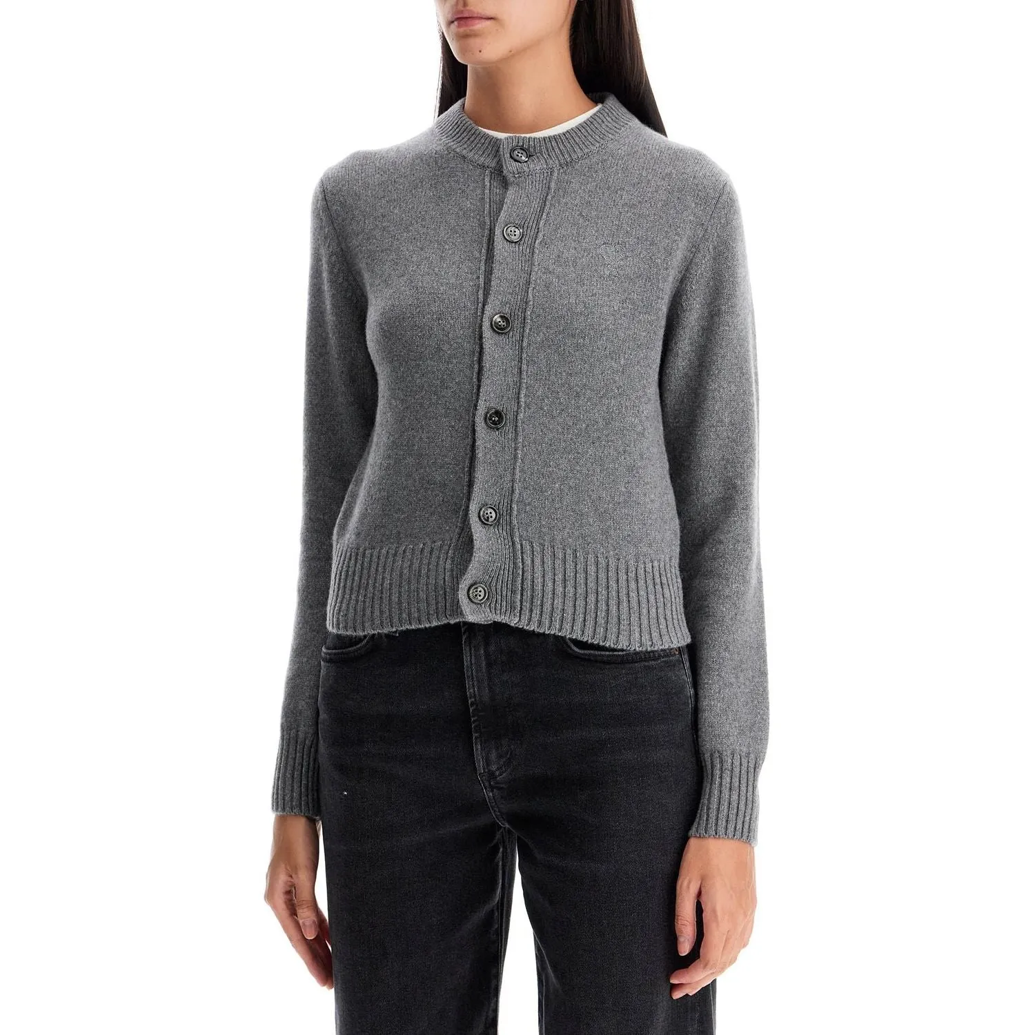 Ami Alexandre Matiussi cashmere crewneck cardigan