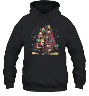 And Into The Forest I Go To Lose My I Christmas Wine Tree Unisex Hooded Sweatshirt