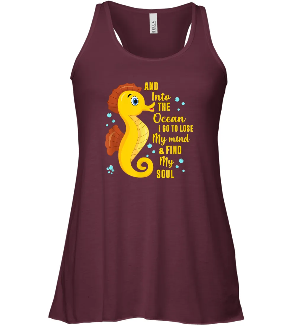 And into the ocean i go to lose my mind and find my soul Gifts Iea Women Racerback Tank