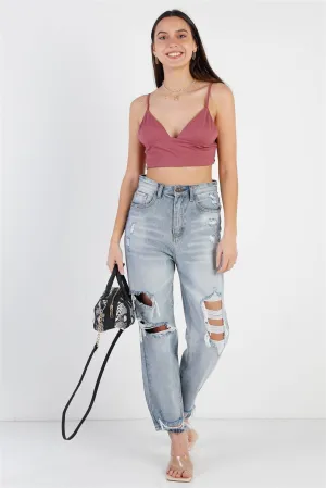 Berry Triangle Sleeveless Crop Top /3-2-1