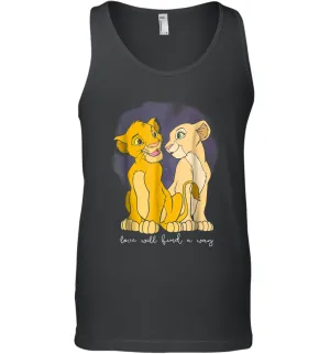 Disney Lion King Simba Nala Love Valentine's Men Cotton Tank Top