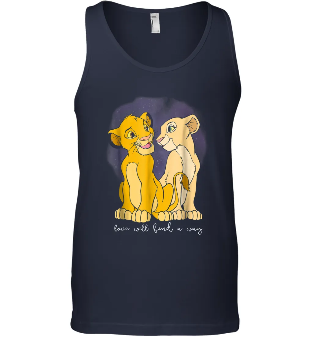 Disney Lion King Simba Nala Love Valentine's Men Cotton Tank Top