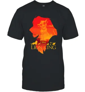 Disney Lion King Simba Silhouette Fill Sunset Poster Men Cotton T-Shirt