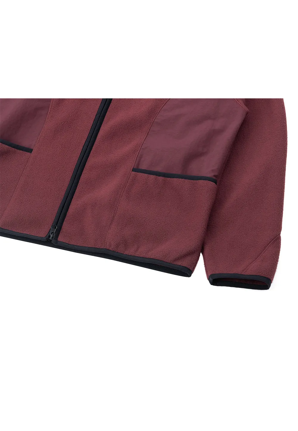 Fleece half neck zip-up wine