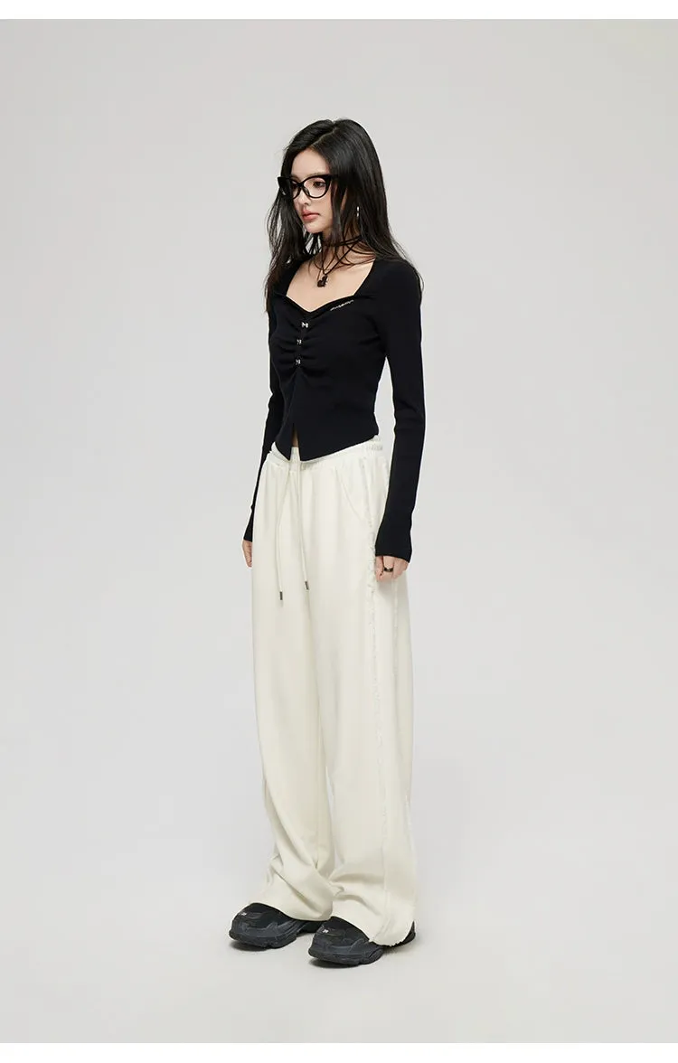 Frayed Wide Leg Pants