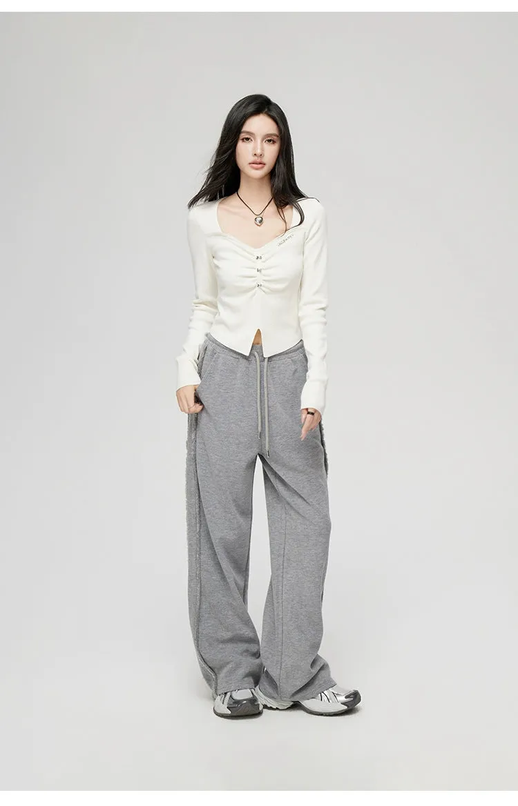 Frayed Wide Leg Pants