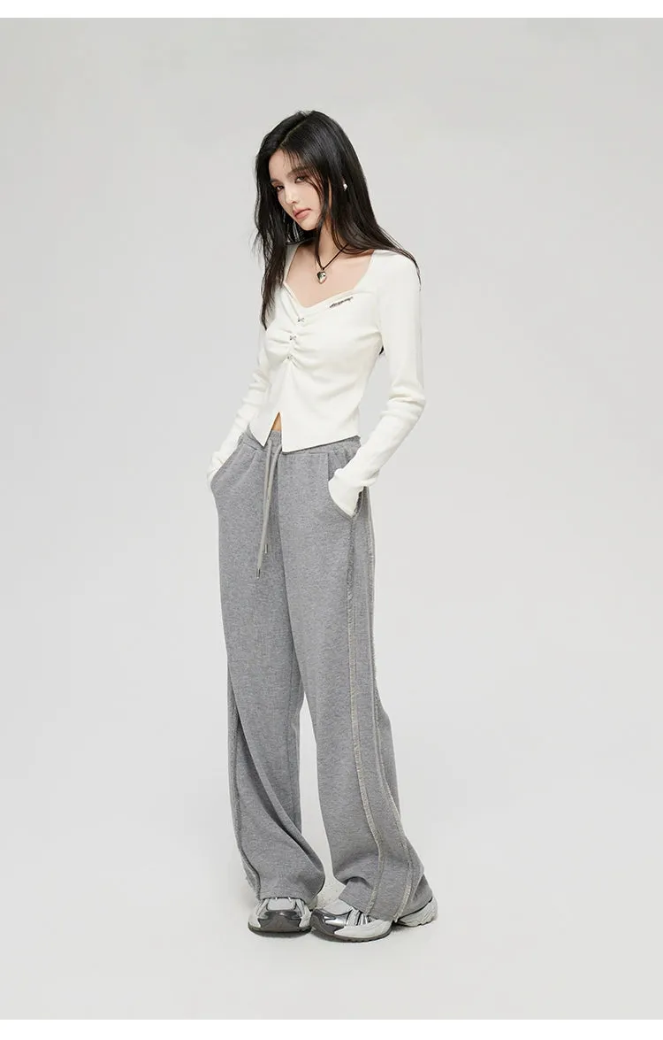 Frayed Wide Leg Pants