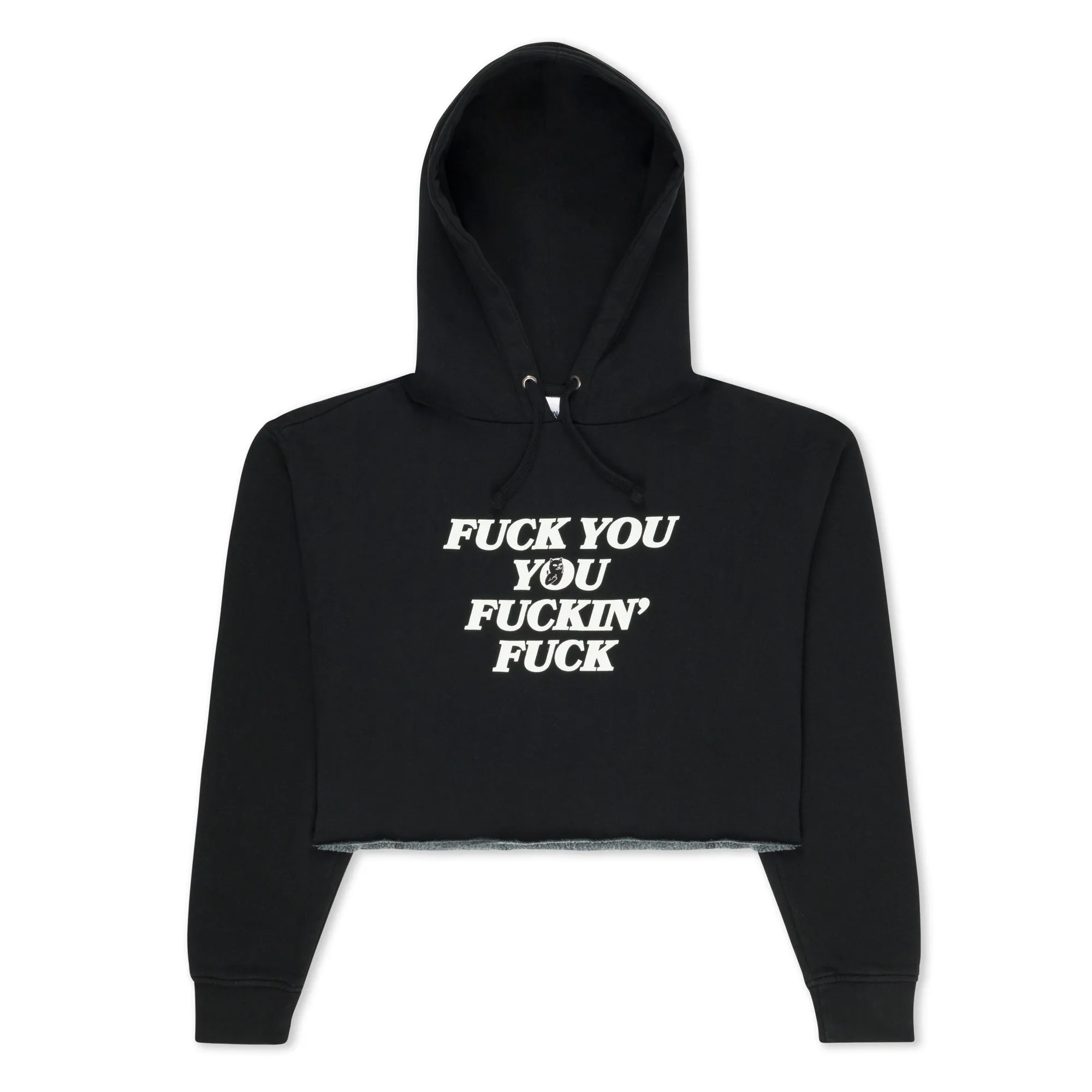 Fuckin Fuck Cropped Hoodie (Black)