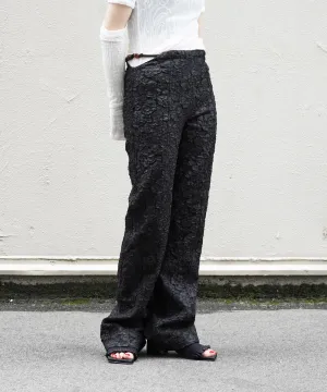 GANNI Stretch Jacquard Flared Pants "BLACK"