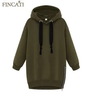 High Quality New Autumn Women Lady Cotton Loose Hooded Jacket Thicken Velvet Long sleeve Sweatshirt Korean Style Hoodies 500g/pc