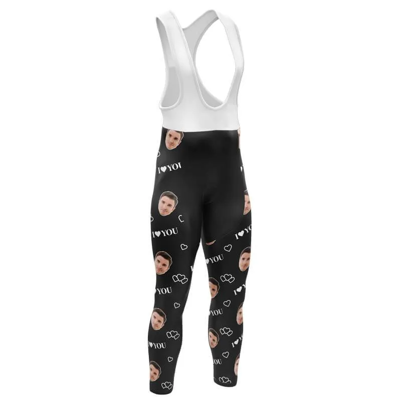 I love you Custom Face Bib Pants (black)