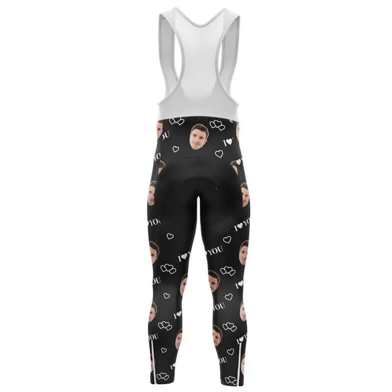 I love you Custom Face Bib Pants (black)