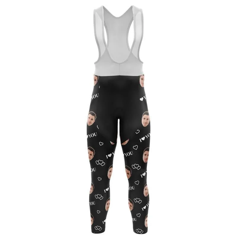 I love you Custom Face Bib Pants (black)