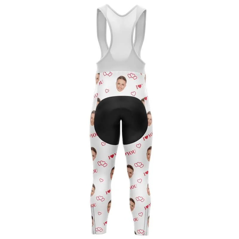 I love you Custom Face Bib Pants (white)