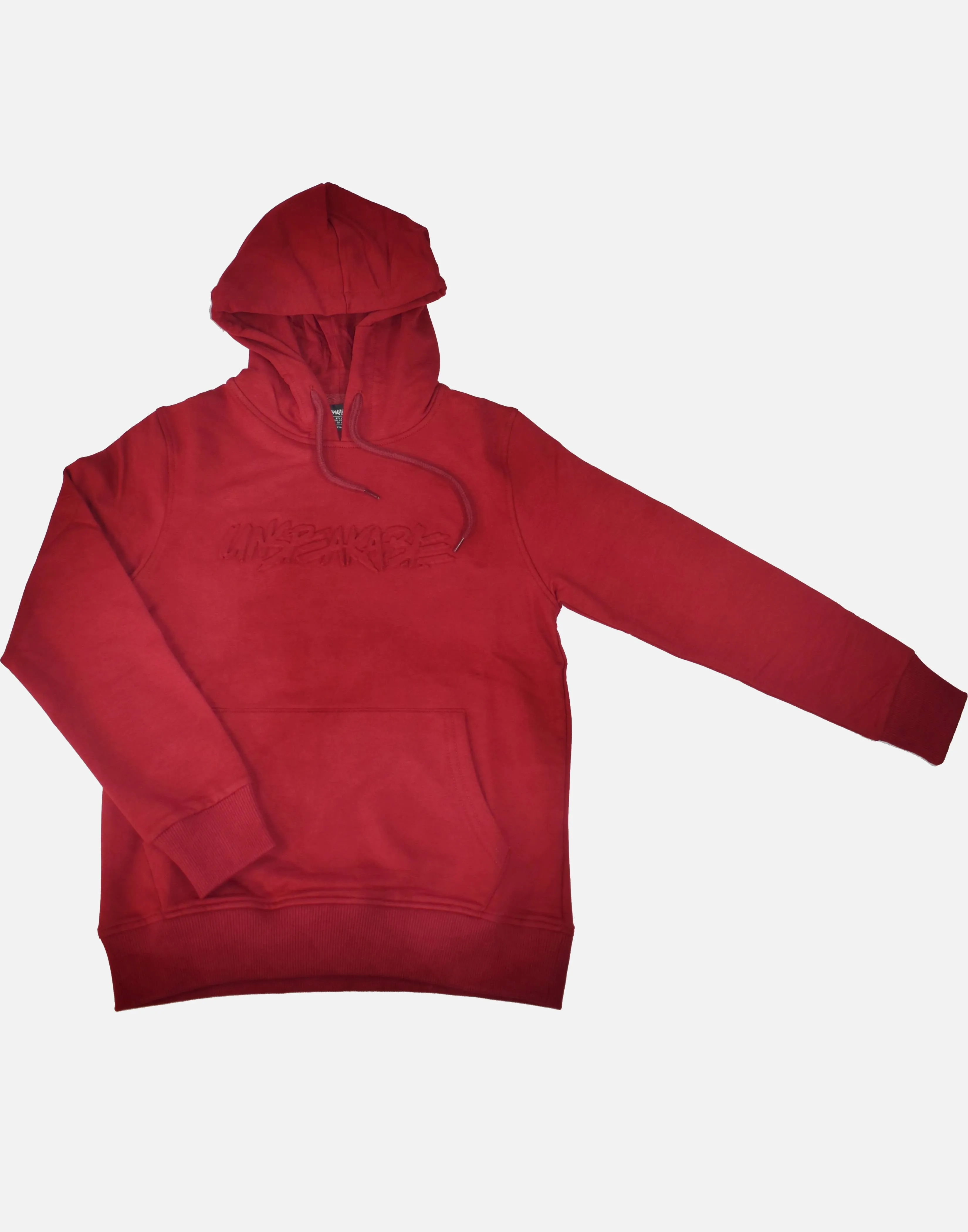 MAROON EMBOSSED PULLOVER HOODIE