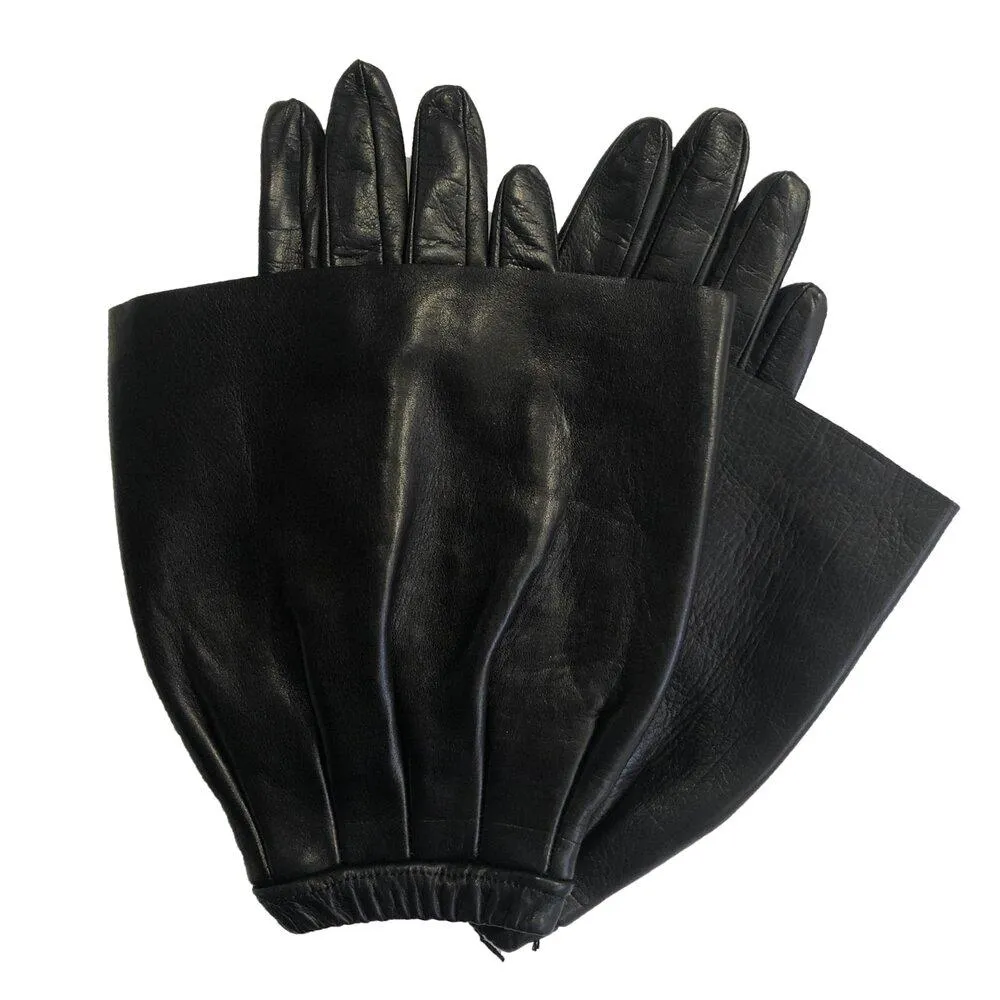 Molly - Women's Silk Lined Leather Gloves With Flared Cuff