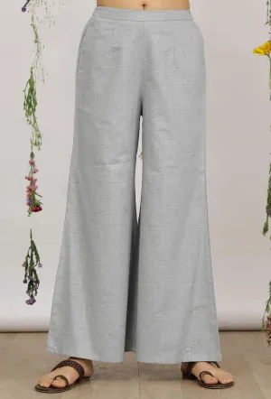 Powder Blue Cotton Khaadi Flared Pants