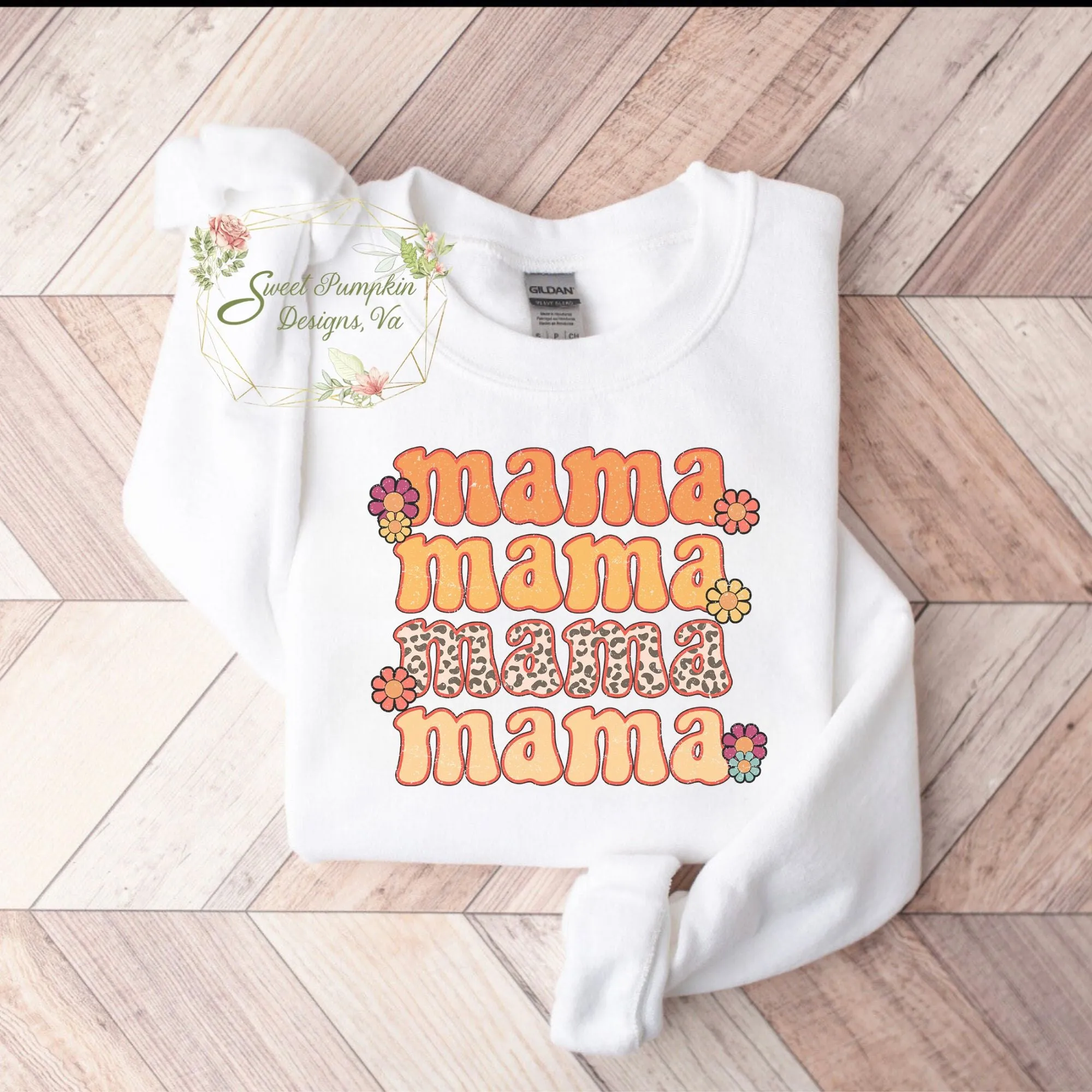 Retro Daisy Mama Sweatshirt Crewneck