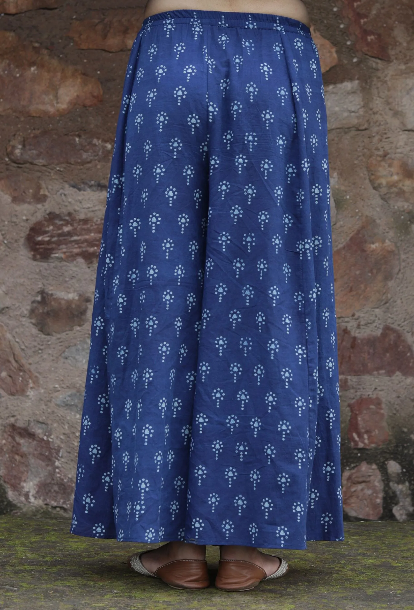 Set Of 3:Pakshi Indigo Front-Tie Jama Long Coat, Angrakha Kurta & Palazzo