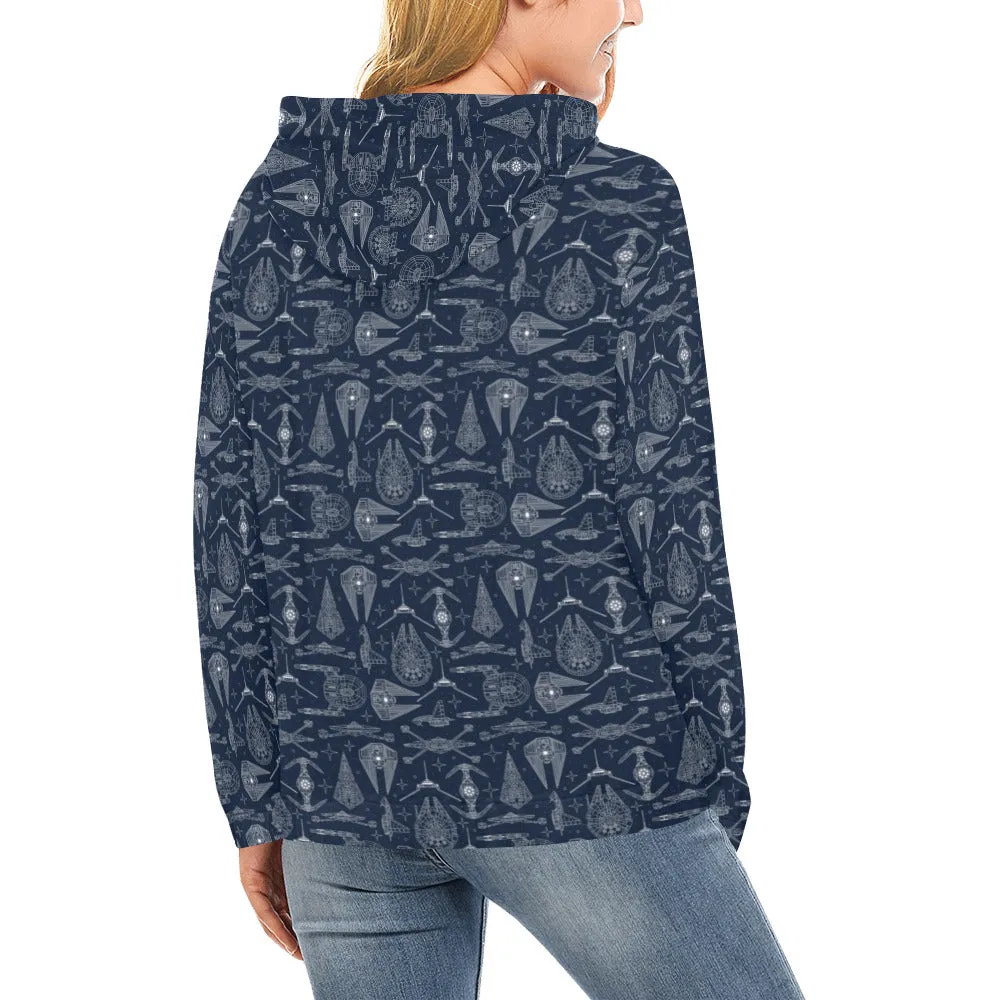 Star Wars Galactic Blue Prints Hoodie for Women