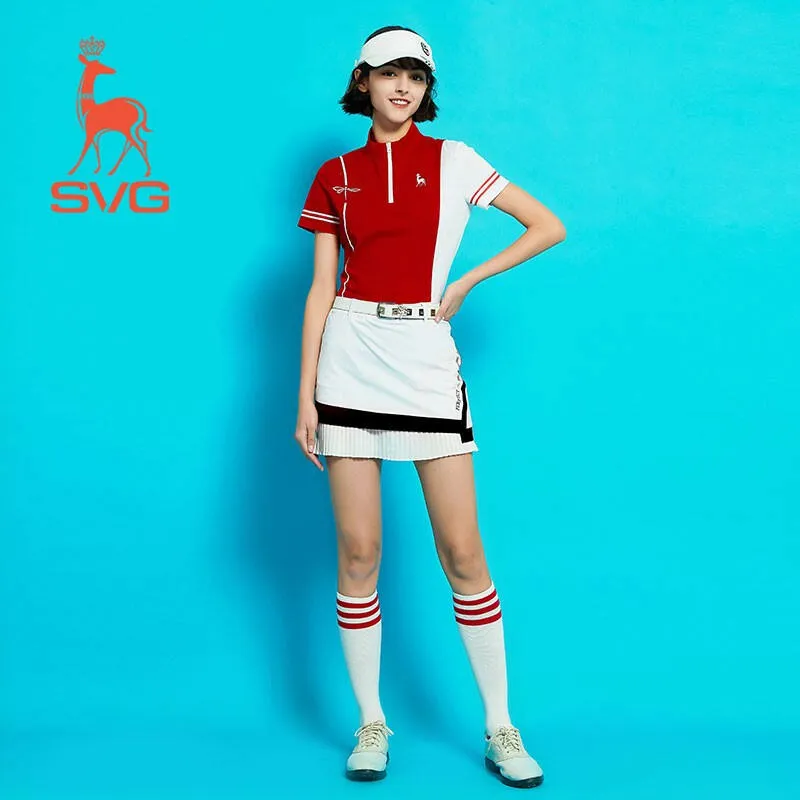 SVG Golf Contrast Pleated Golf Skirt