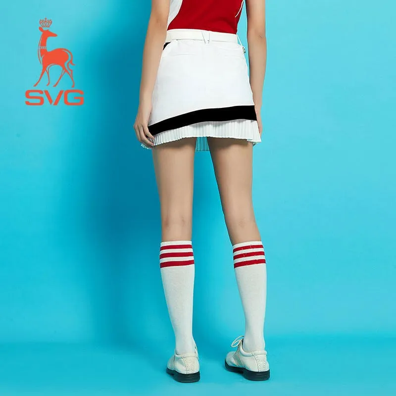 SVG Golf Contrast Pleated Golf Skirt