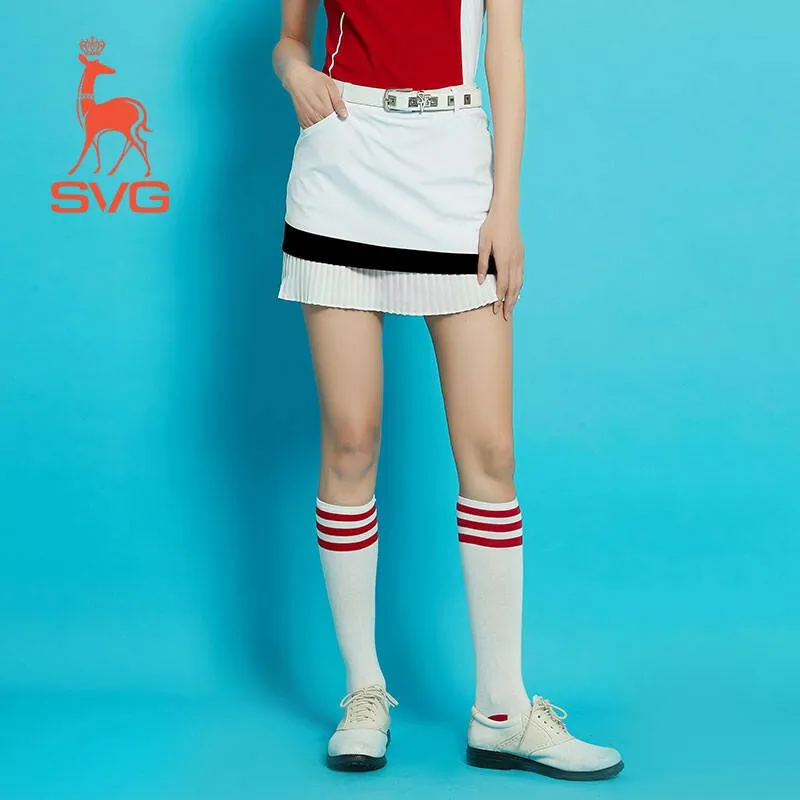 SVG Golf Contrast Pleated Golf Skirt