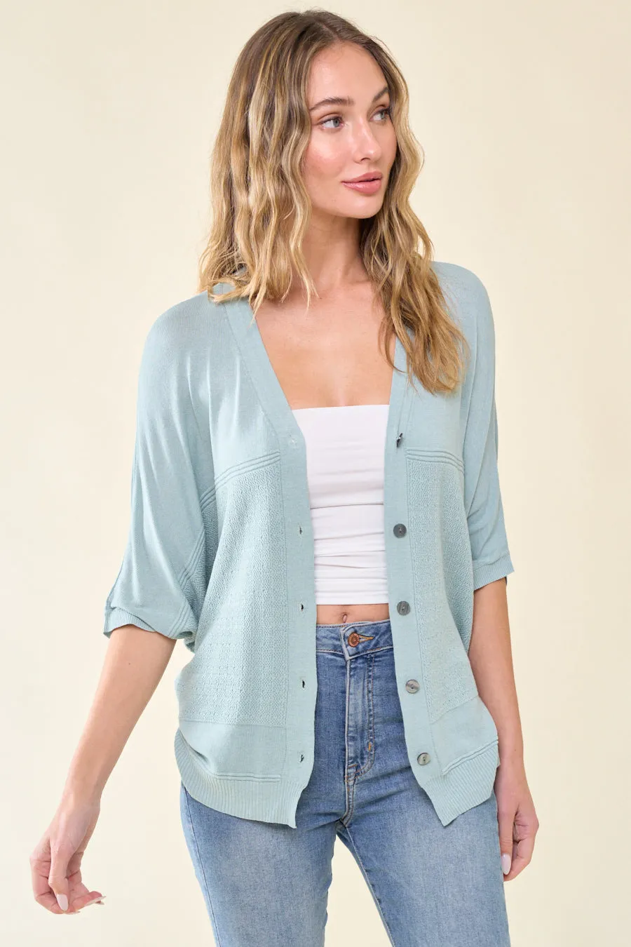 Women Lightweight Dolman Sleeve Cardigan