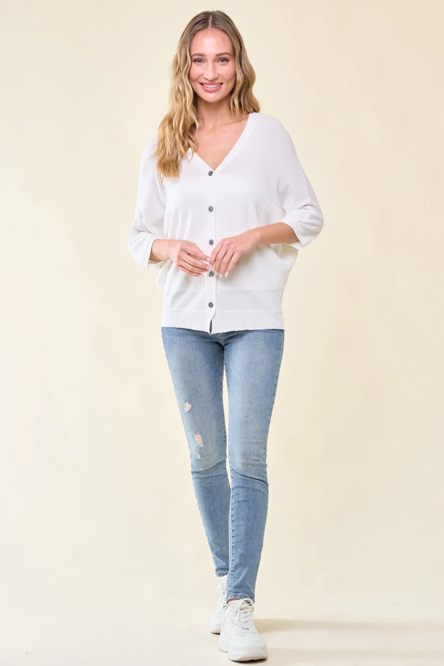 Women Lightweight Dolman Sleeve Cardigan