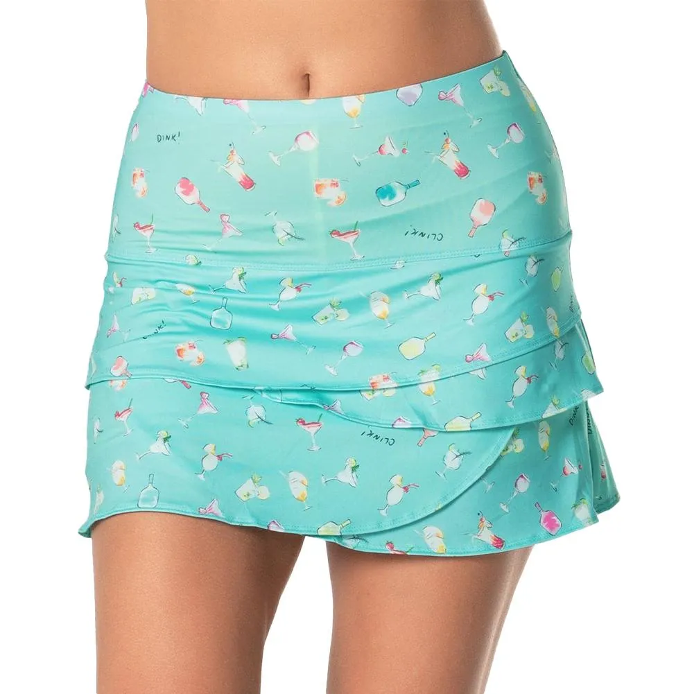 Women's Dink N' Drink Scallop Tennis Skort Multicolor