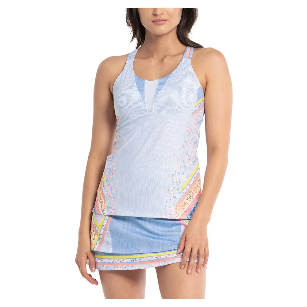 Women's Liberty In Love Tennis Tank with Bra Light Denim